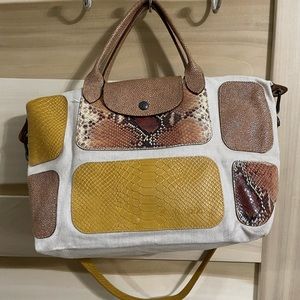 Longchamp canvas/leather handbag